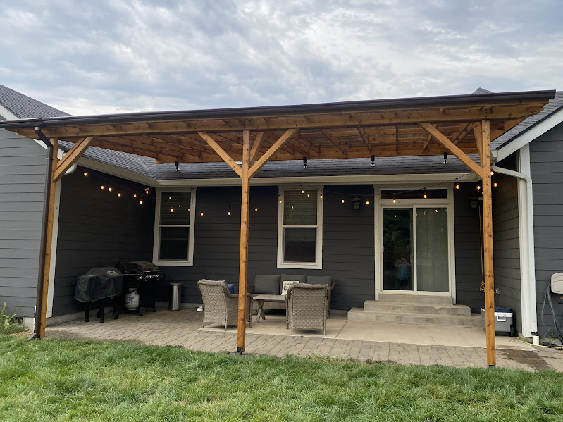 Completed wood pergola cover project